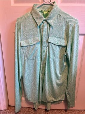Cowgirl Tuff Mint Green Heathered Button-Down Shirt